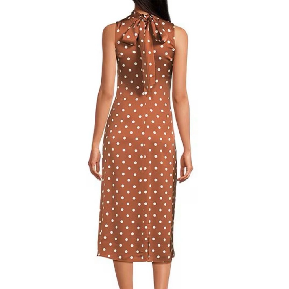 NWT French Connection Brown and White Polka Dot Dress